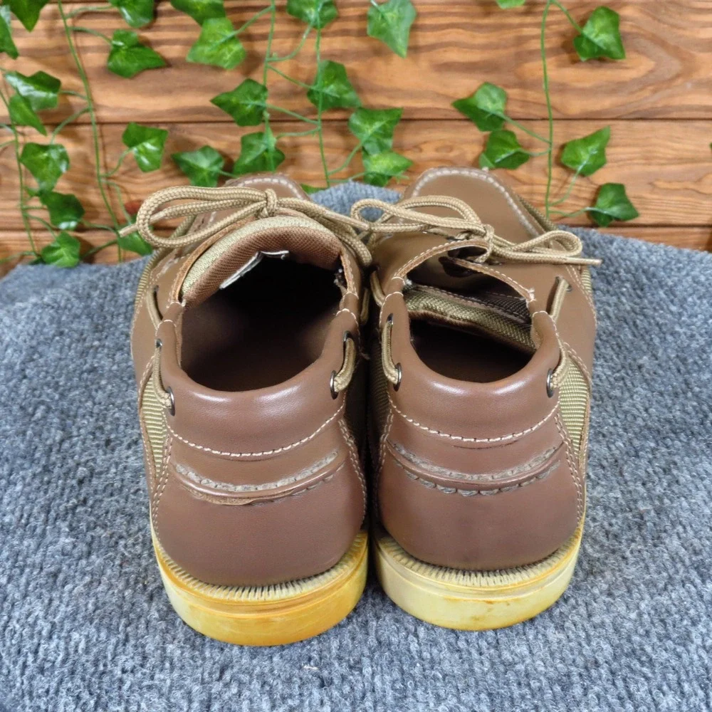 Rockport Surveyor Mens Boat Shoe‎ Size 9.5 Casual Nautical Brown Leather Tan
